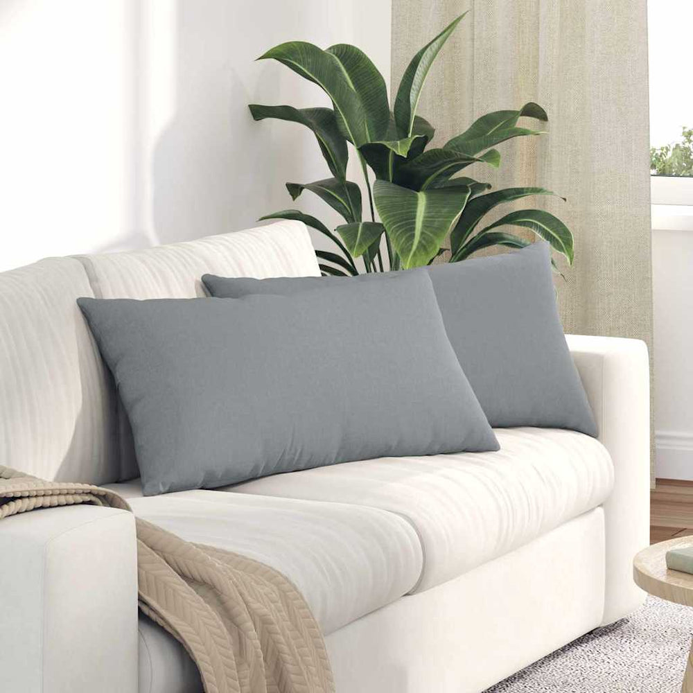 Sofakissen 2er Set Hellgrau 80x40 cm