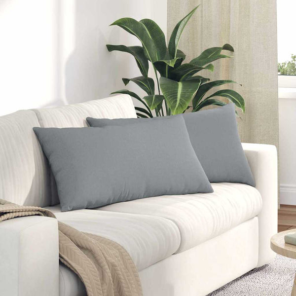Sofakissen 2er Set Hellgrau 80x40 cm