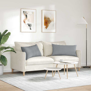 Sofakissen 2er Set Hellgrau 80x40 cm