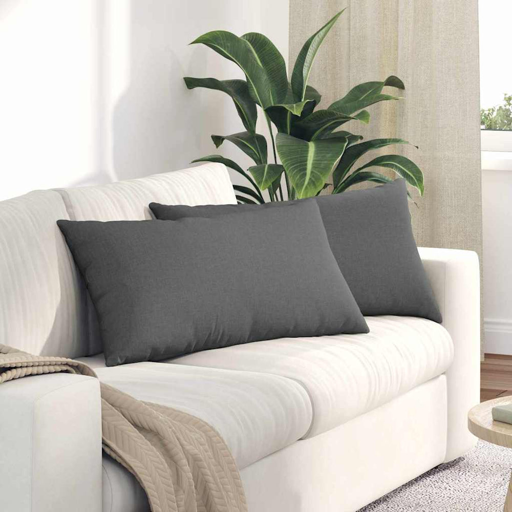 Sofakissen 2er Set Dunkelgrau 80x40 cm