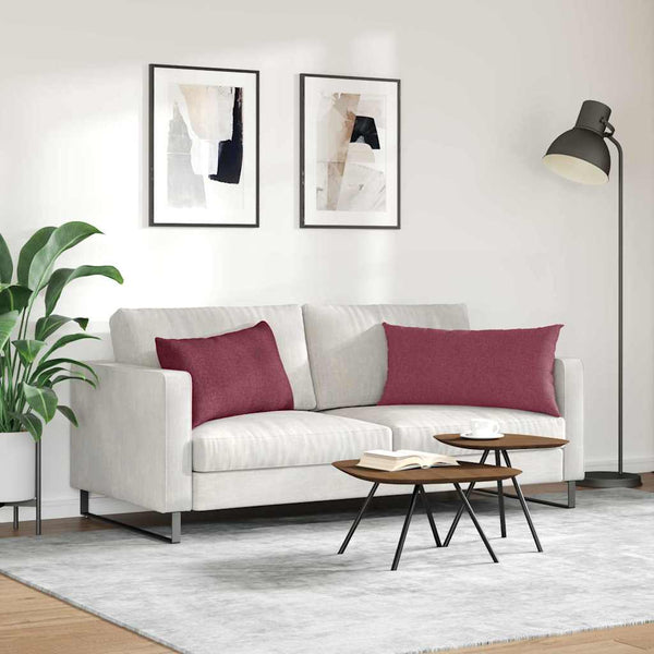 Weinrote Sofakissen, 80x40 cm, 2er-Set