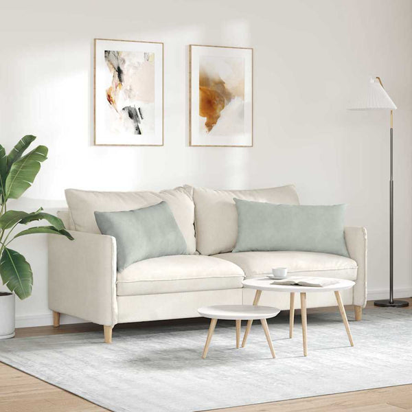 Sofakissen 2er Set Hellgrau Cord 80x40 cm
