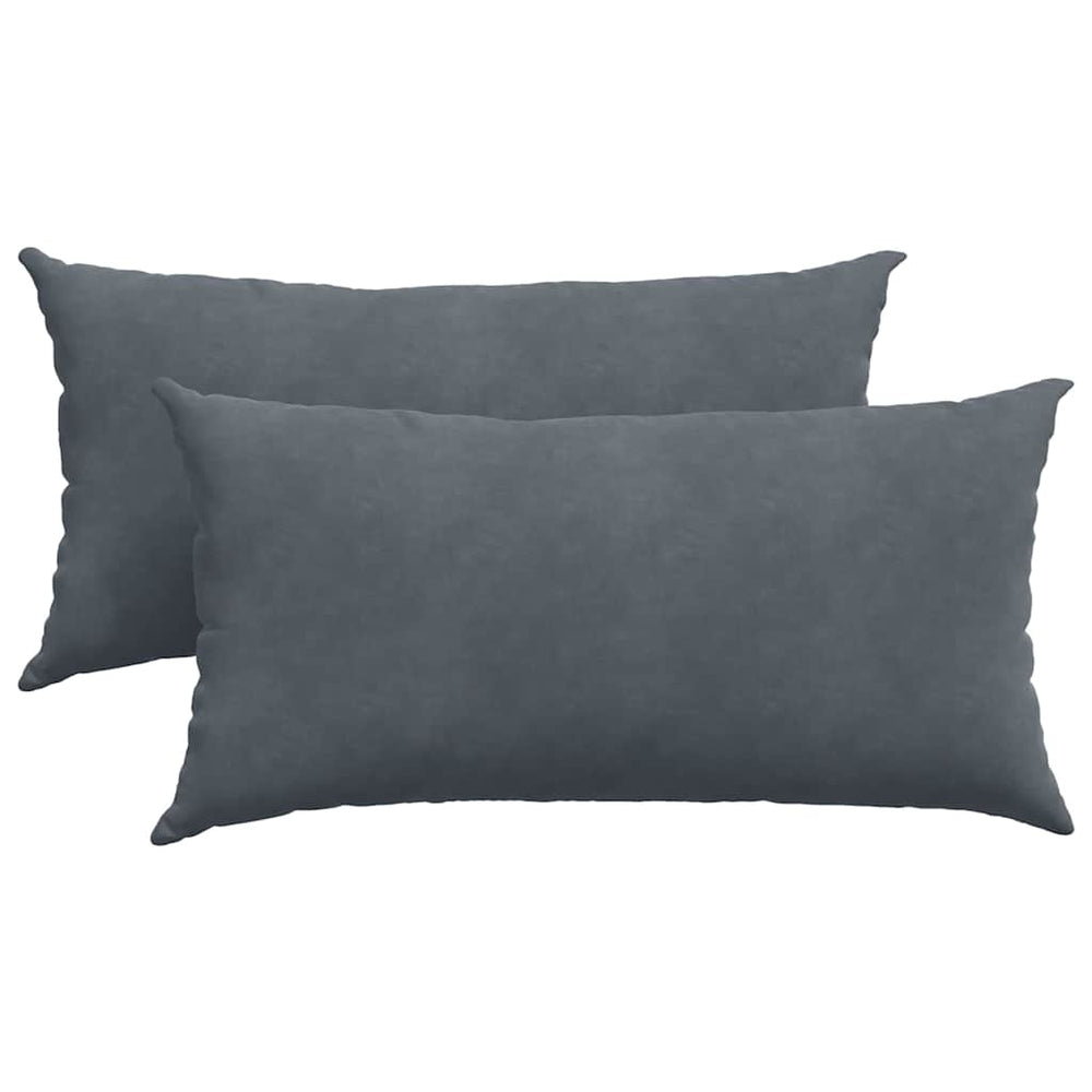 Sofakissen 2er Set Dunkelgrau Cord 80x40 cm