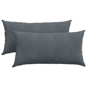 Sofakissen 2er Set Dunkelgrau Cord 80x40 cm