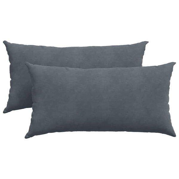 Sofakissen 2er Set Dunkelgrau Cord 80x40 cm