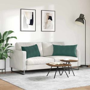 Sofakissen 2er Set Dunkelgrün Cord 80x40 cm