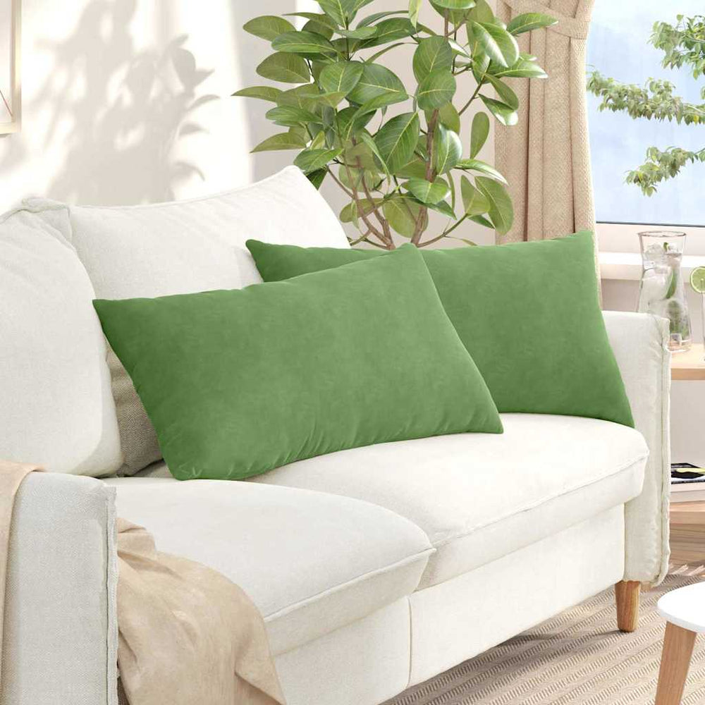 vidaXL Coussins de canapé 2 pcs Vert clair 80 x 40 cm Tissu côtelé