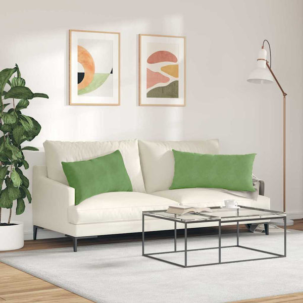 vidaXL Coussins de canapé 2 pcs Vert clair 80 x 40 cm Tissu côtelé