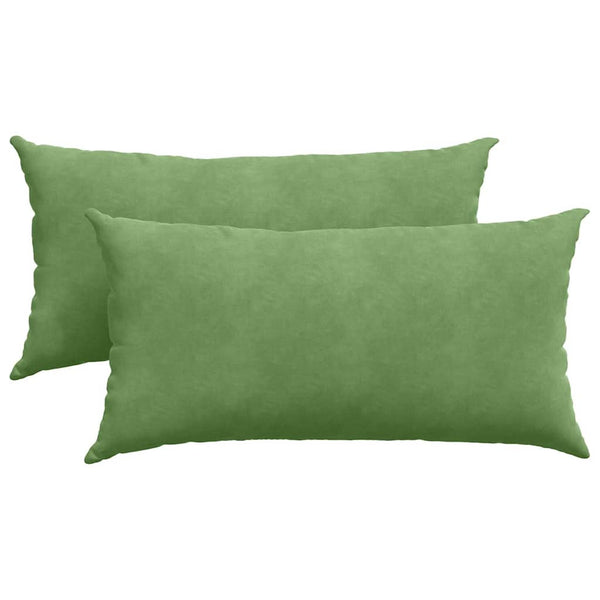 vidaXL Coussins de canapé 2 pcs Vert clair 80 x 40 cm Tissu côtelé