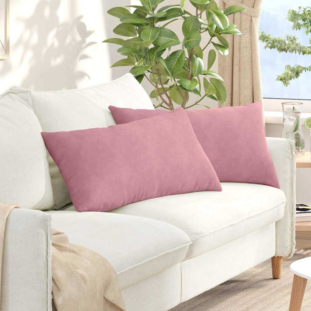 Sofakissen 2er Set Rosa Cord 80x40