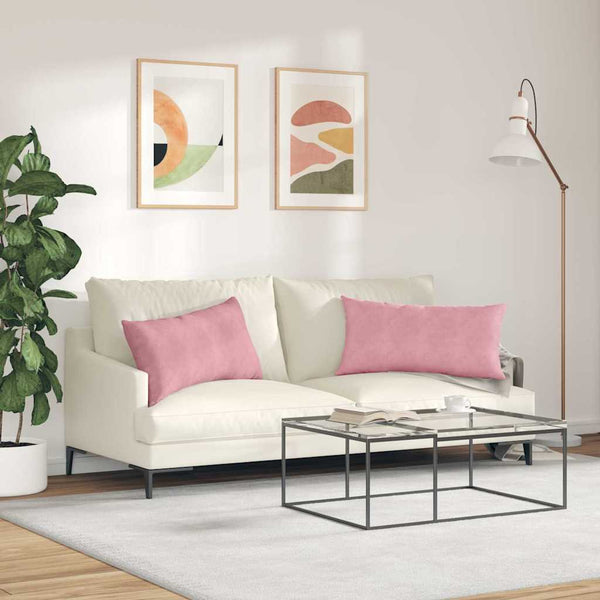 Sofakissen 2er Set Rosa Cord 80x40