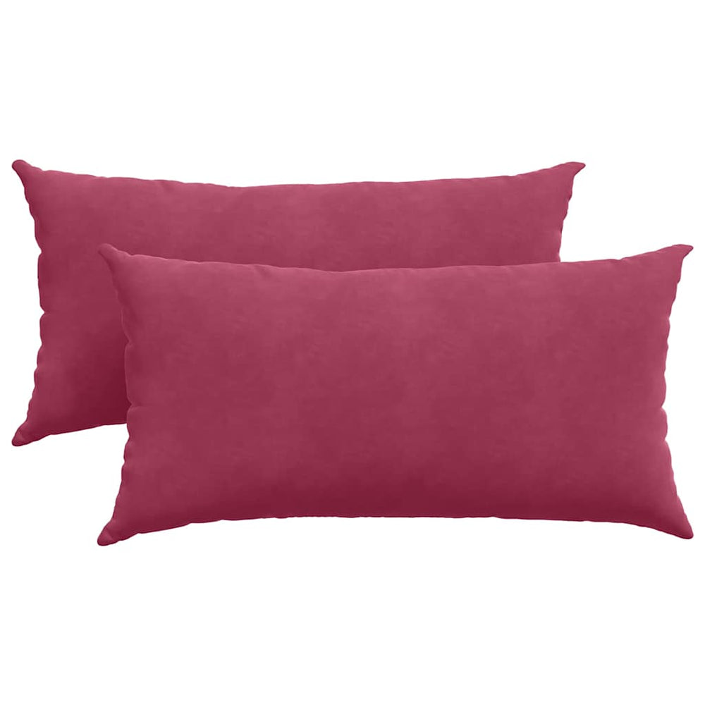 vidaXL Coussins de canapé 2 pcs Rouge bordeaux 80 x 40 cm Tissu en velours côtelé