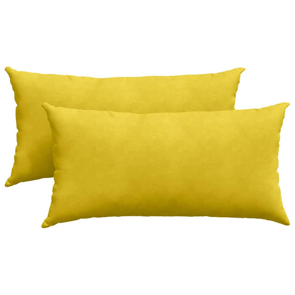 Gelbe Cord Sofakissen 80x40cm, 2er Set