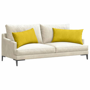Gelbe Cord Sofakissen 80x40cm, 2er Set