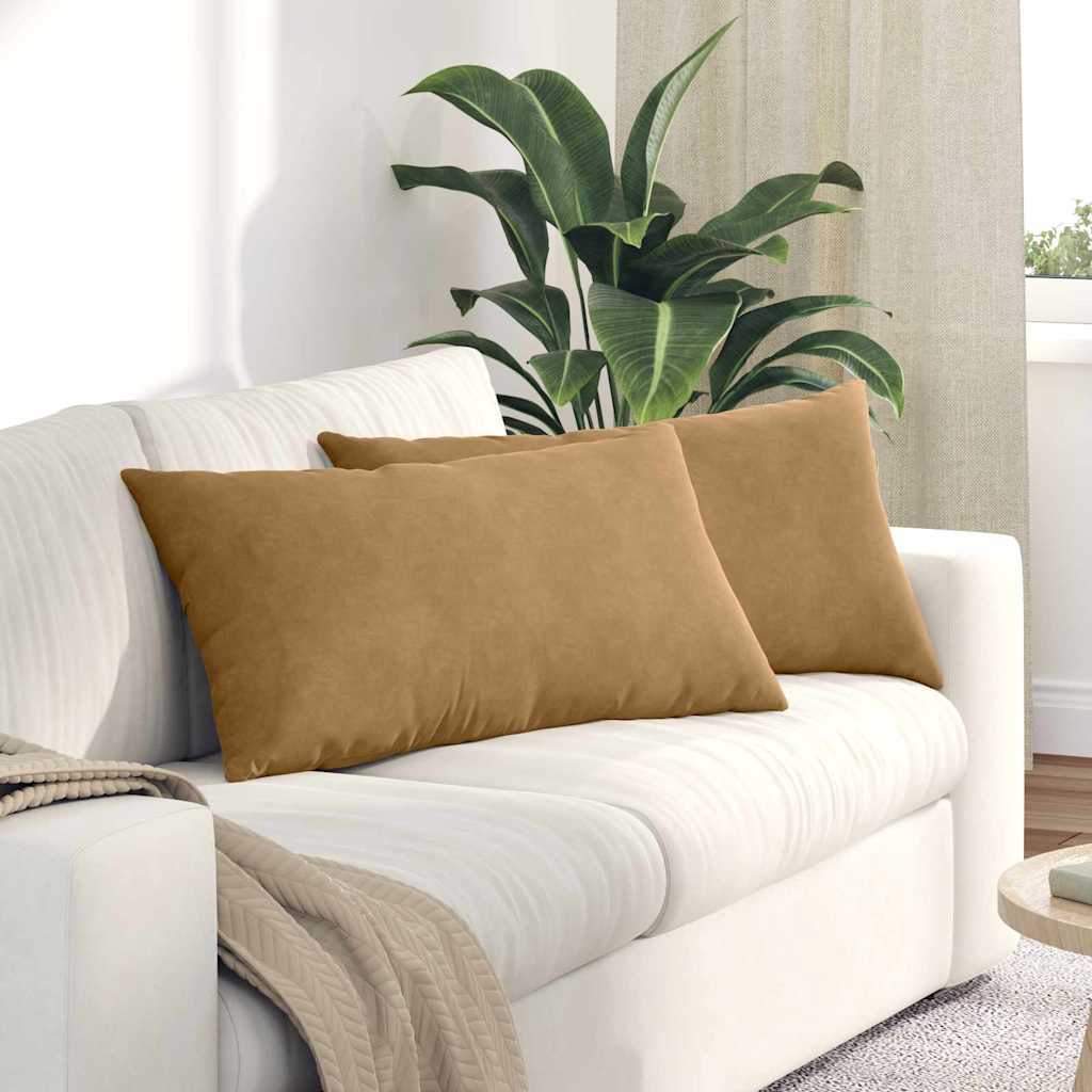 Sofakissen Braun Cord 80x40cm 2er Set
