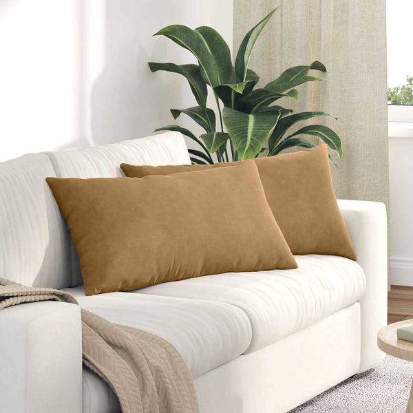 Sofakissen Braun Cord 80x40cm 2er Set