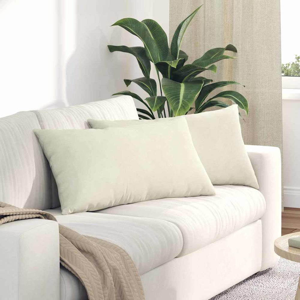 Sofakissen 2er Set Creme Cord 80x40 cm