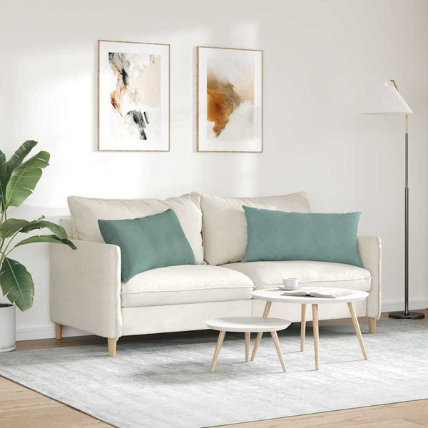 2er-Set Sofakissen Cord Meergrün 80x40 cm