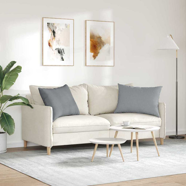vidaXL Coussins de canapé 2 pcs Gris clair 70 x 50 cm Tissu
