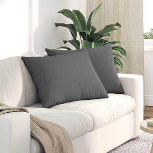 vidaXL Coussins de canapé 2 pcs Gris foncé 70 x 50 cm Tissu