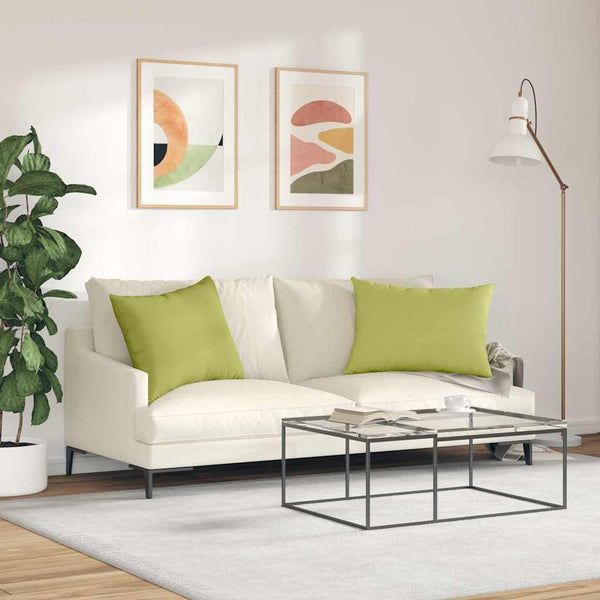 vidaXL Coussins de canapé 2 pcs Vert clair 70 x 50 cm Tissu
