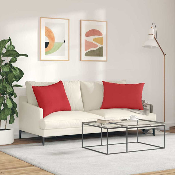 vidaXL Coussins de canapé 2 pcs Rouge 70 x 50 cm Tissu