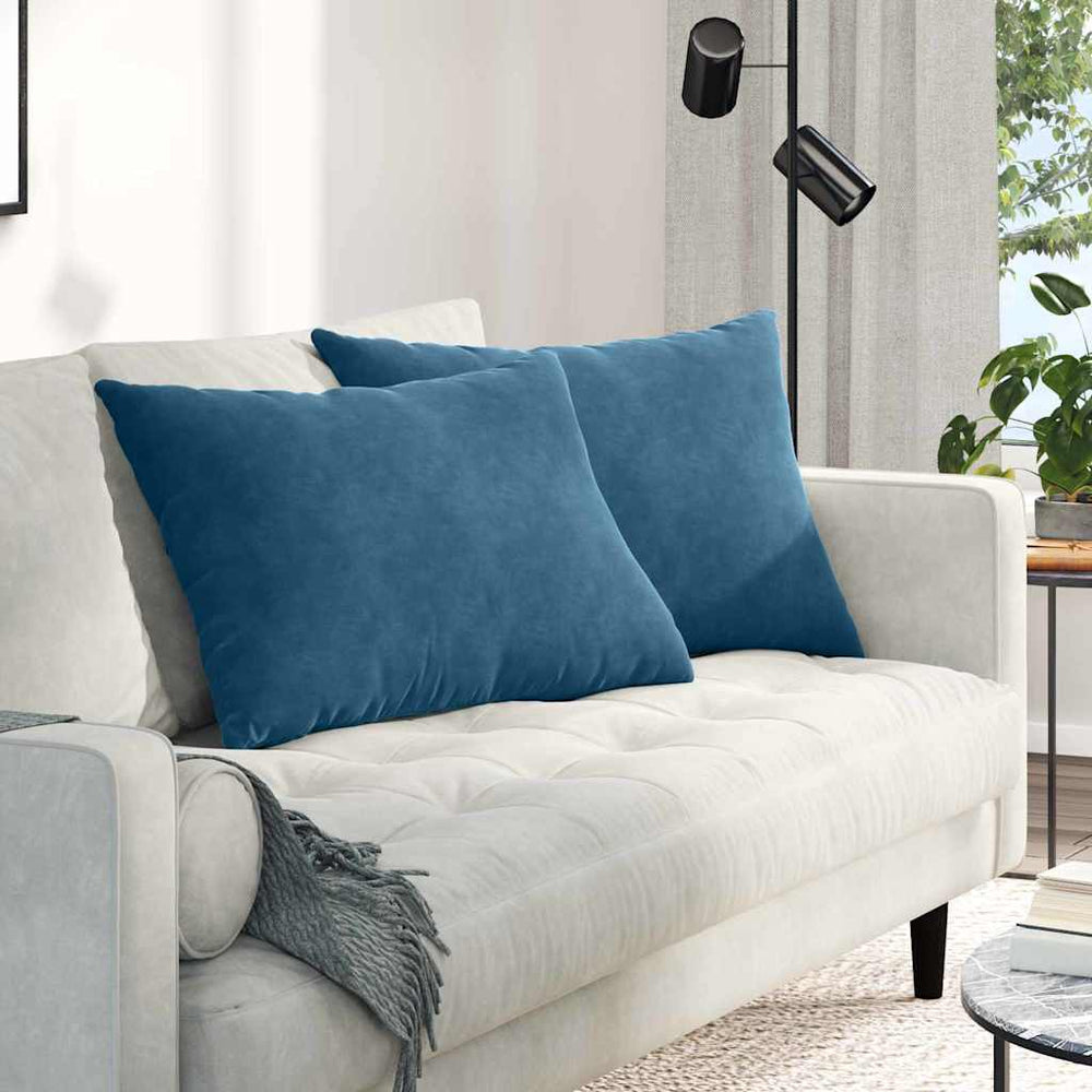 Sofakissen Blau Cord 70x50cm 2er Set