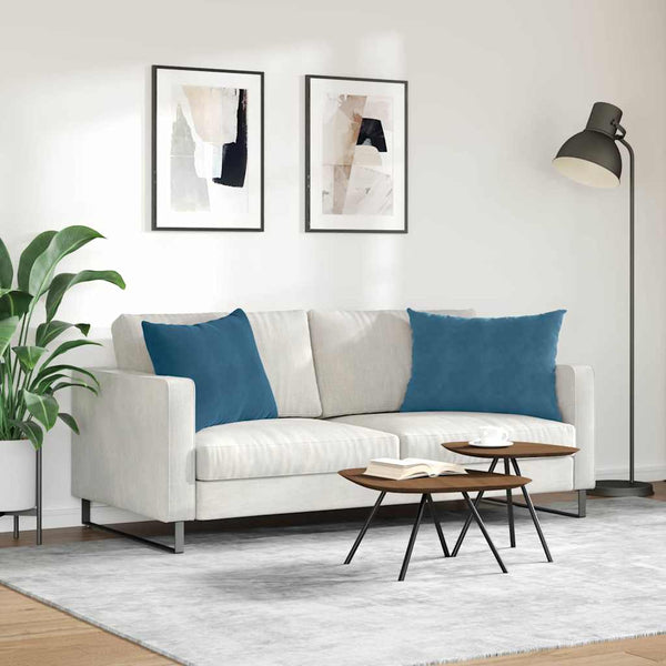 Sofakissen Blau Cord 70x50cm 2er Set