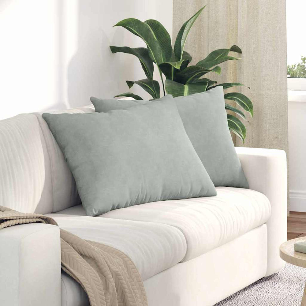 vidaXL Coussins de canapé 2 pcs Gris clair 70 x 50 cm Tissu côtelé