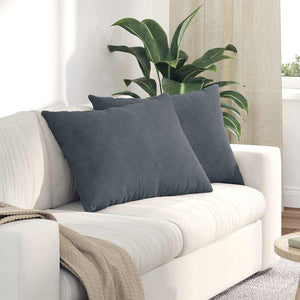 Sofakissen 2er Set Dunkelgrau Cord 70x50 cm