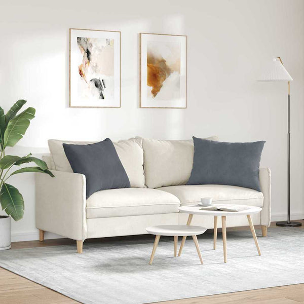 Sofakissen 2er Set Dunkelgrau Cord 70x50 cm
