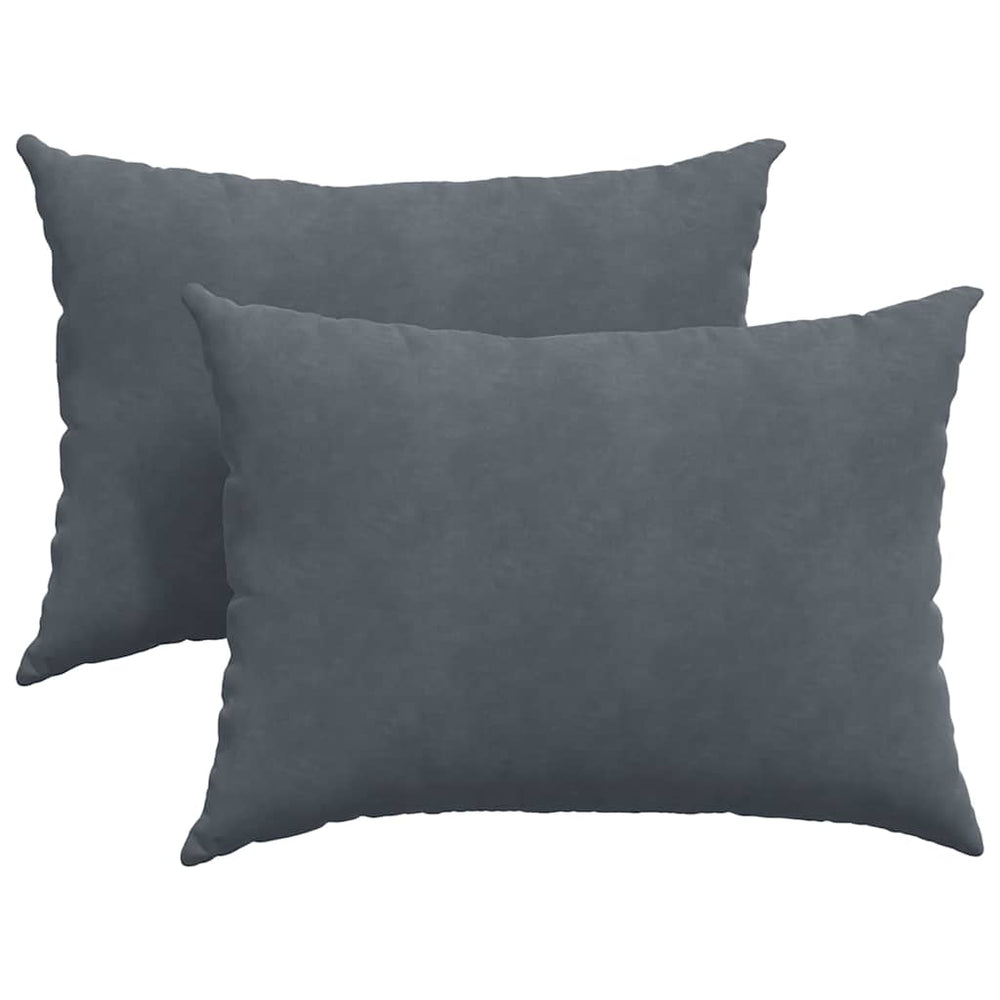 vidaXL Coussins de canapé 2 pcs Gris foncé 70 x 50 cm en velours côtelé
