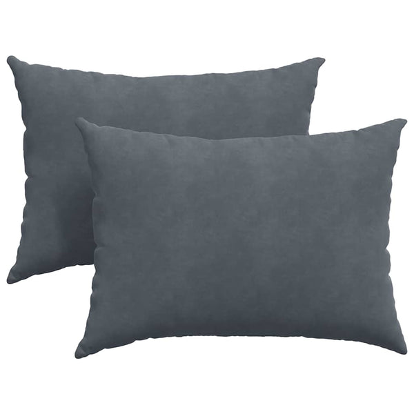 Sofakissen 2er Set Dunkelgrau Cord 70x50 cm