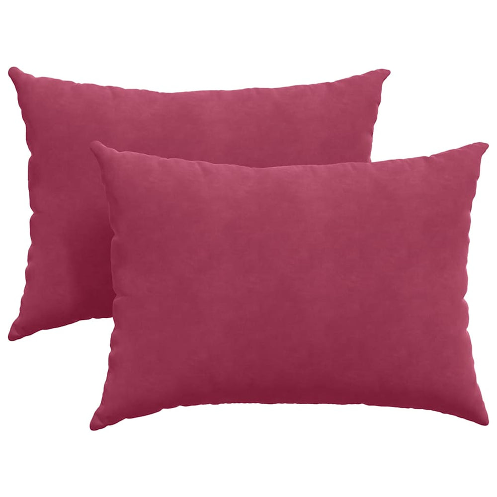 Weinrote Cord Sofakissen, 70x50 cm, 2er-Set