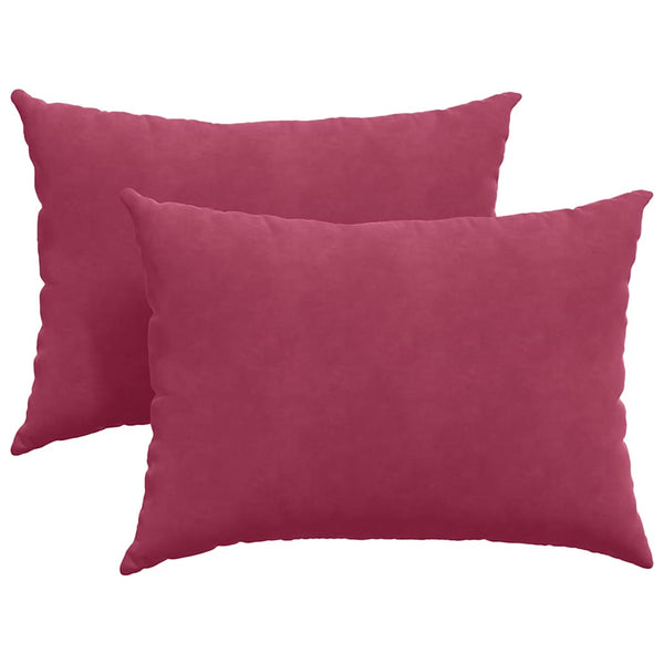 Weinrote Cord Sofakissen, 70x50 cm, 2er-Set