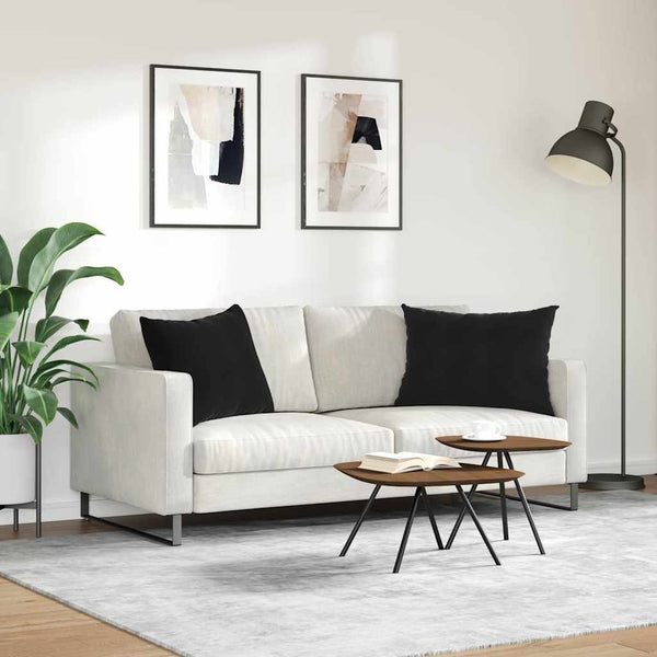 Sofakissen 2er Set Schwarz Cord 70x50 cm