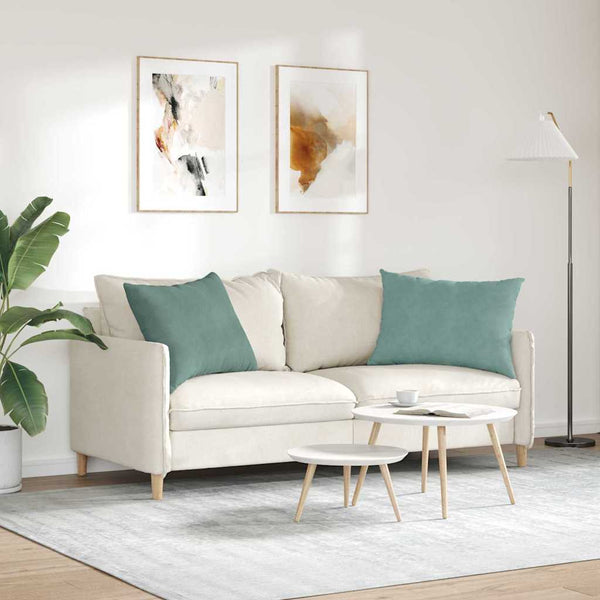 2er Set Sofakissen Cord Meergrün 70x50 cm