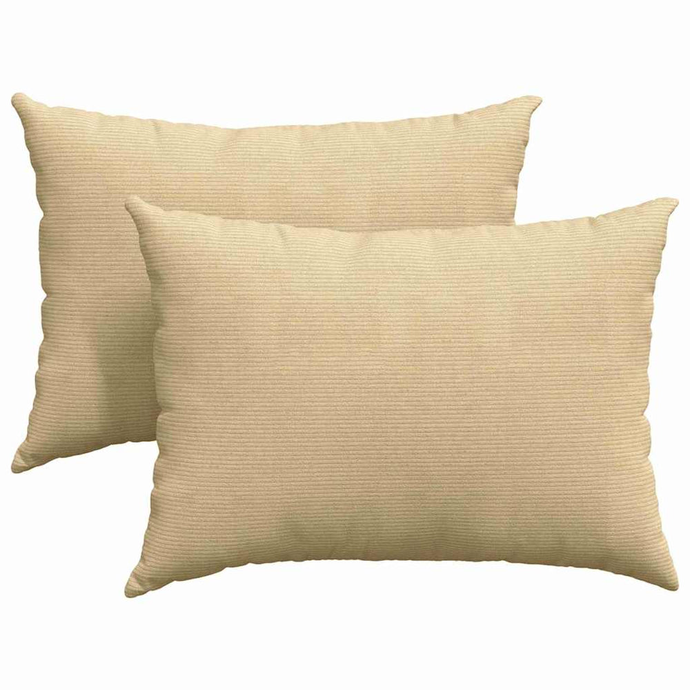 vidaXL Coussins de canapé 2 pcs Gris-Vert 70 x 50 cm Tissu en velours côtelé