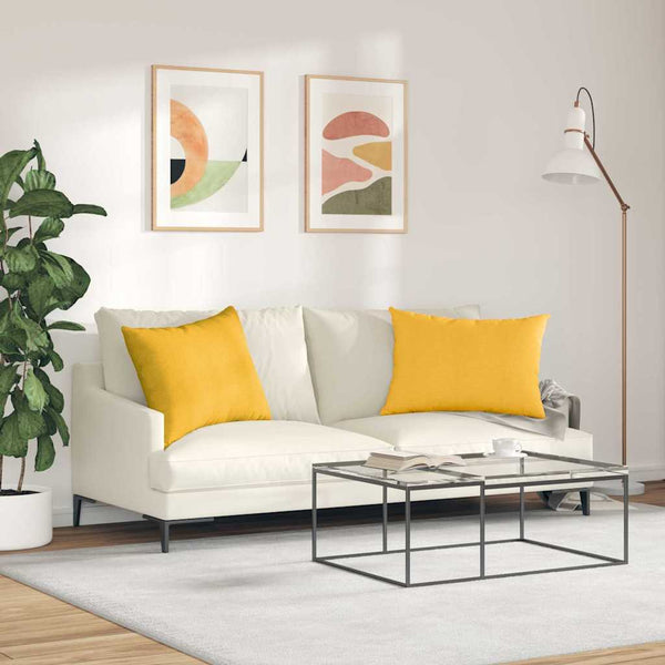 Sofakissen 2er Set Hellgelb Cord 70x50
