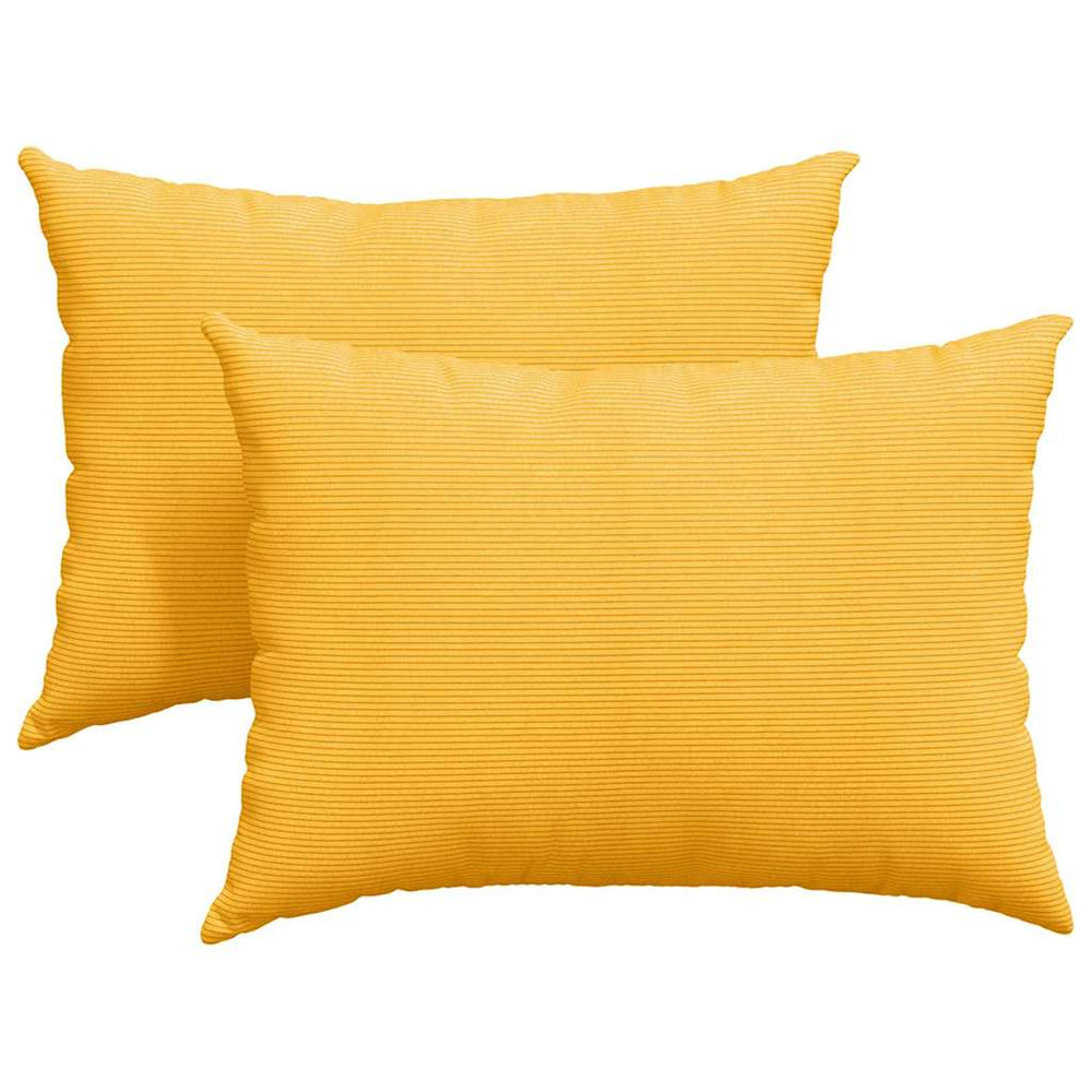 vidaXL Coussins de canapé 2 pcs Jaune clair 70 x 50 cm Tissu côtelé