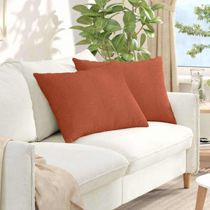 2er Set Sofakissen Rot-Orange Cord 70x50 cm