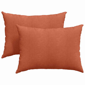 2er Set Sofakissen Rot-Orange Cord 70x50 cm