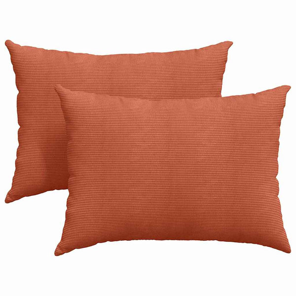2er Set Sofakissen Rot-Orange Cord 70x50 cm