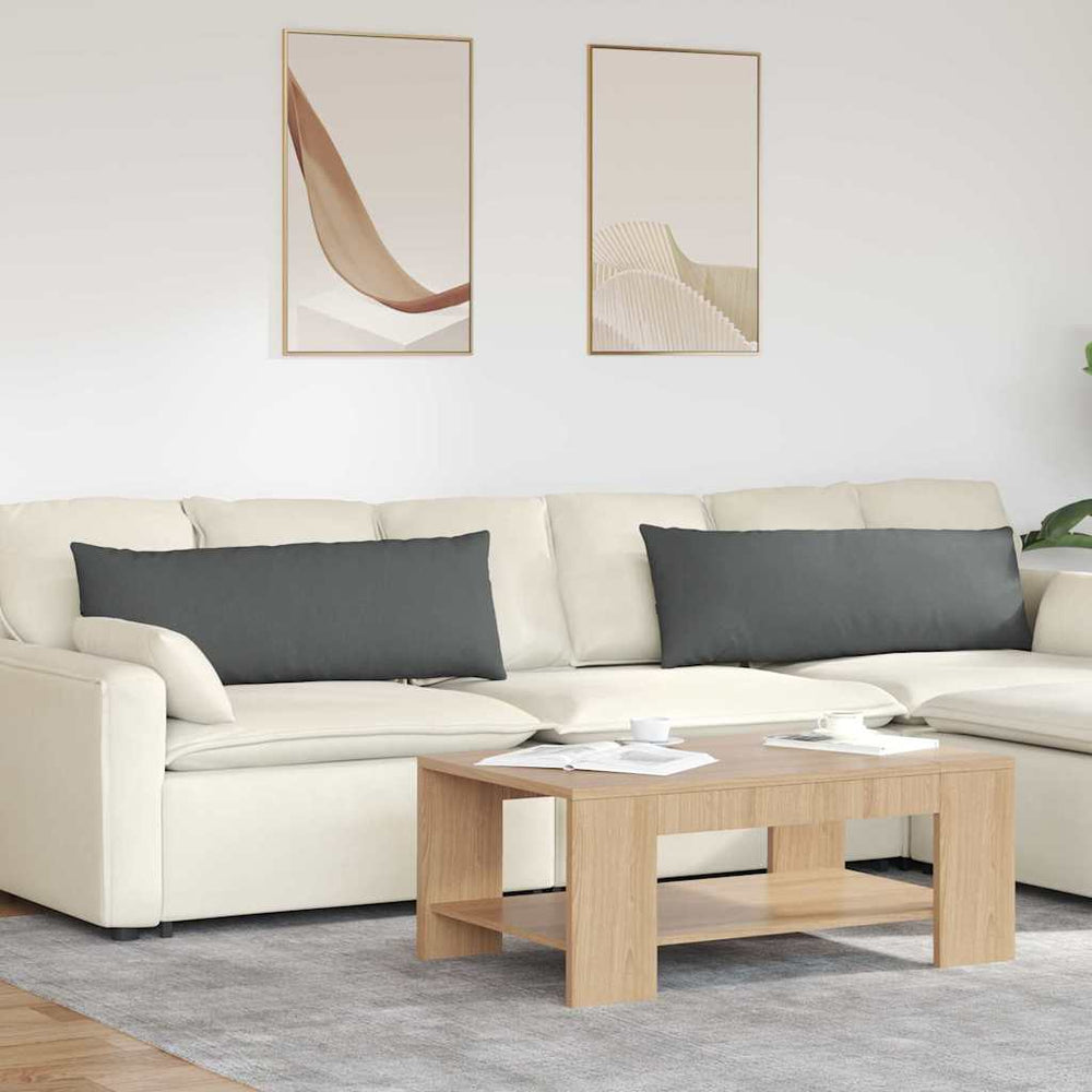 vidaXL Coussins de canapé 2 pcs Gris foncé 120 x 40 cm Tissu
