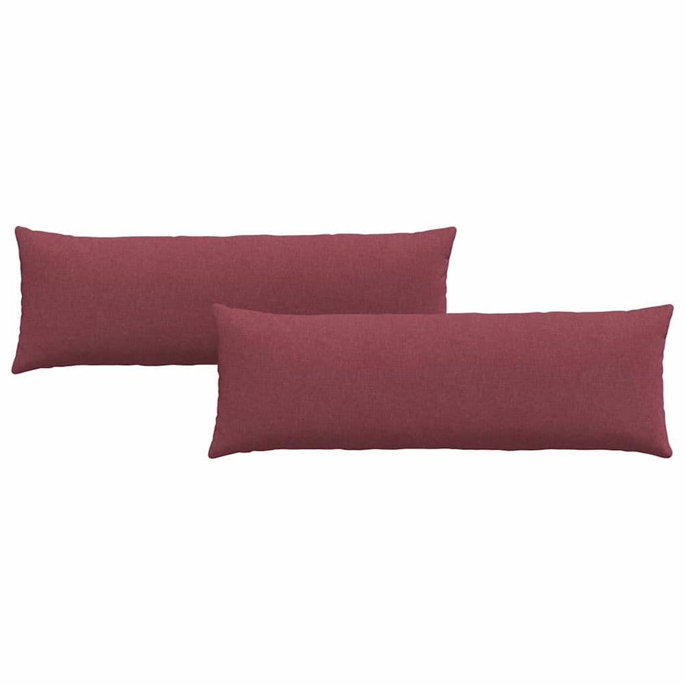 vidaXL Coussins de canapé 2 pcs Rouge bordeaux 120 x 40 cm Tissu