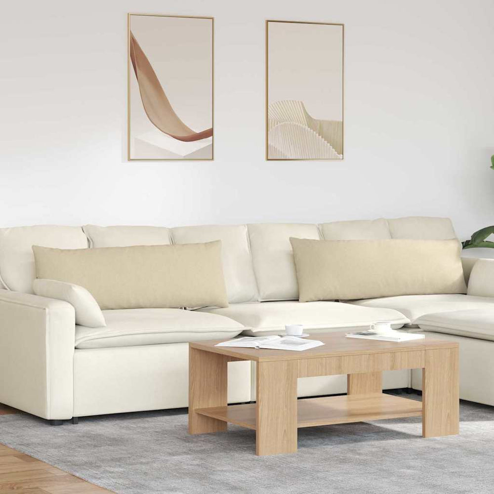 vidaXL Coussins de canapé 2 pcs Crème 120 x 40 cm Tissu