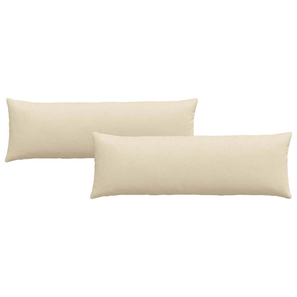 vidaXL Coussins de canapé 2 pcs Crème 120 x 40 cm Tissu