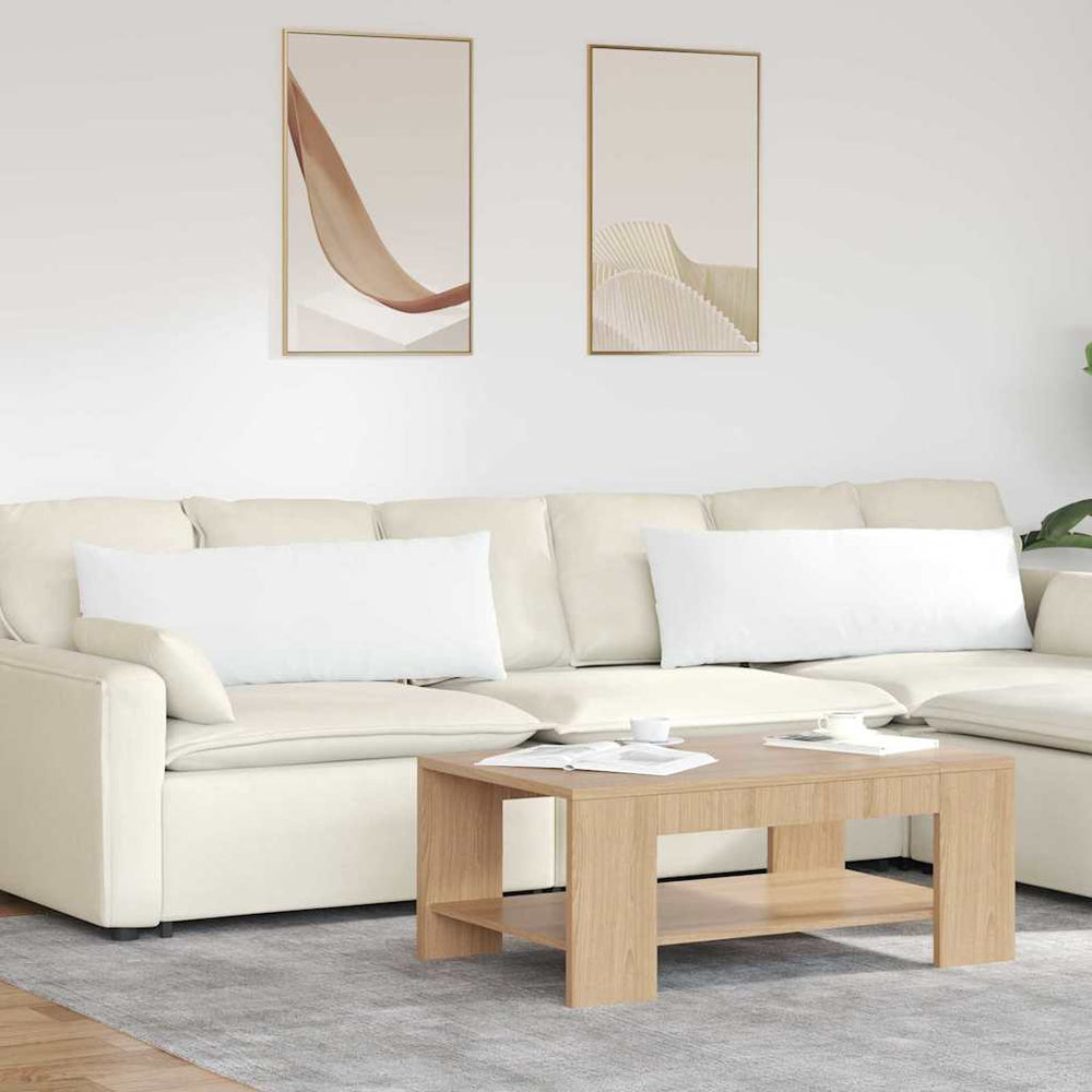 vidaXL Coussins de canapé 2 pcs Blanc 120 x 40 cm Tissu