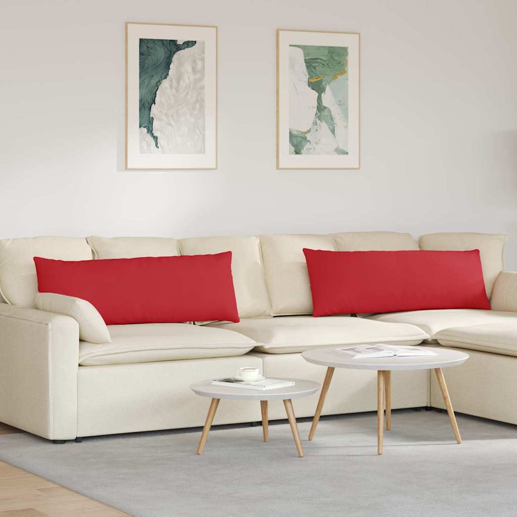 Rote Sofakissen 120x40cm, 2er Set