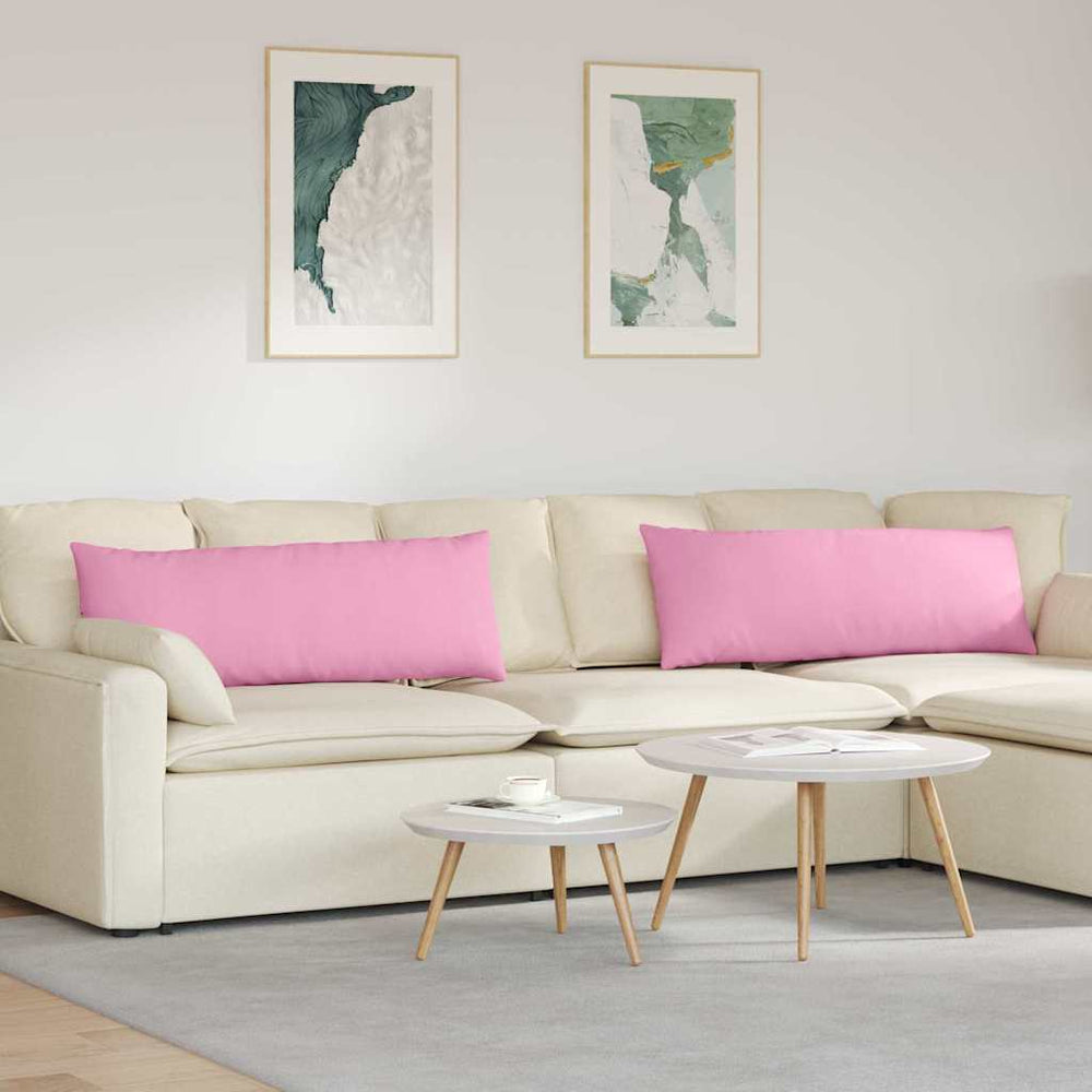 vidaXL Coussins de canapé 2 pcs Rose 120 x 40 cm Tissu